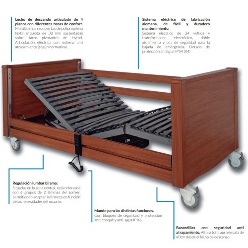 CAMA GERIATRICA 135 CM CON COLCHÓN