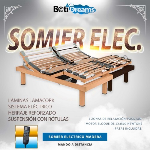 SOMIER ELECTRICO MADERA