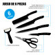 CUCHILLOS INOX 6 PIEZAS (TIJERAS Y PELADOR)